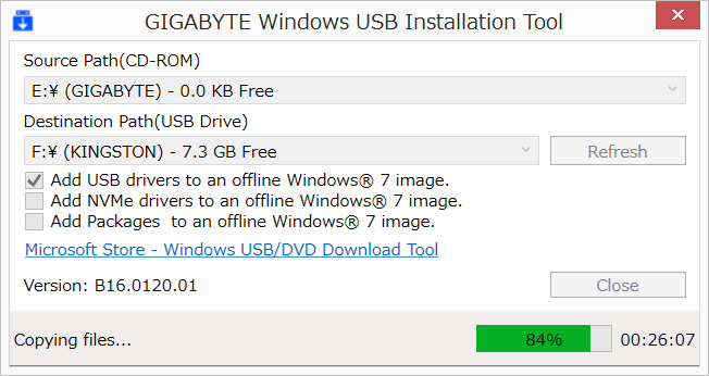 GIGABYTE Windows USB Installation Tool