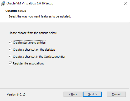 Oracle VM VirtualBox Setup
