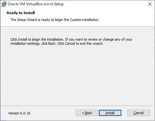 Oracle VM VirtualBox Setup